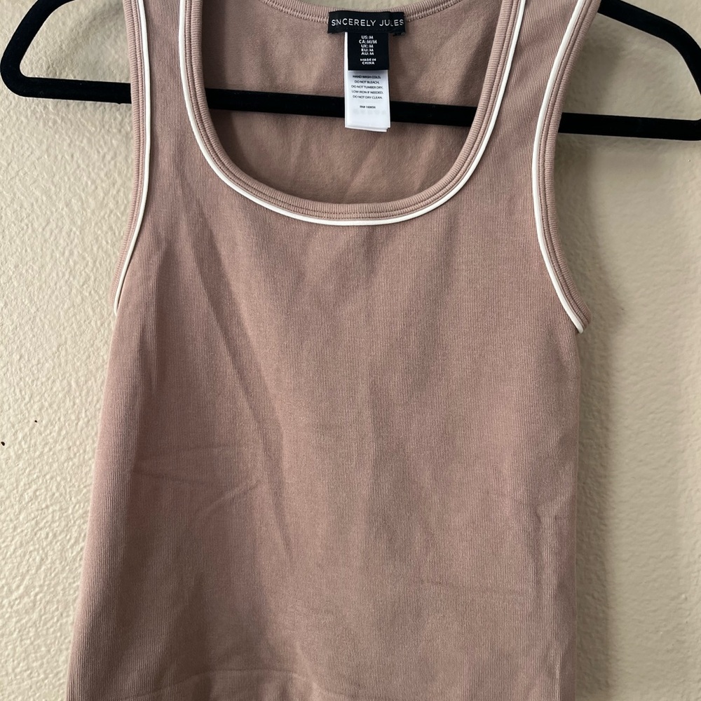 Sincerely Jules Women's Beige Tank Top